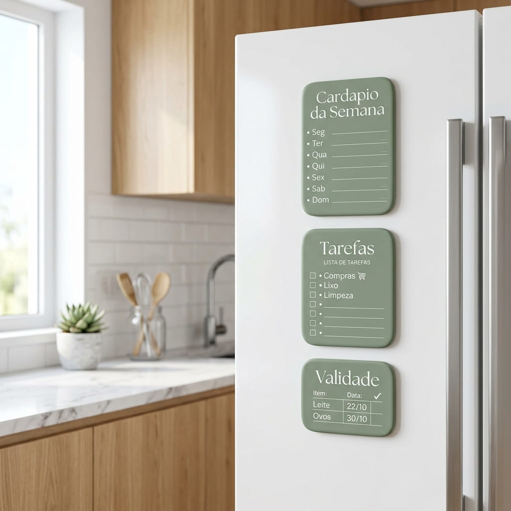 Mockup do Kit Ímã de Geladeira